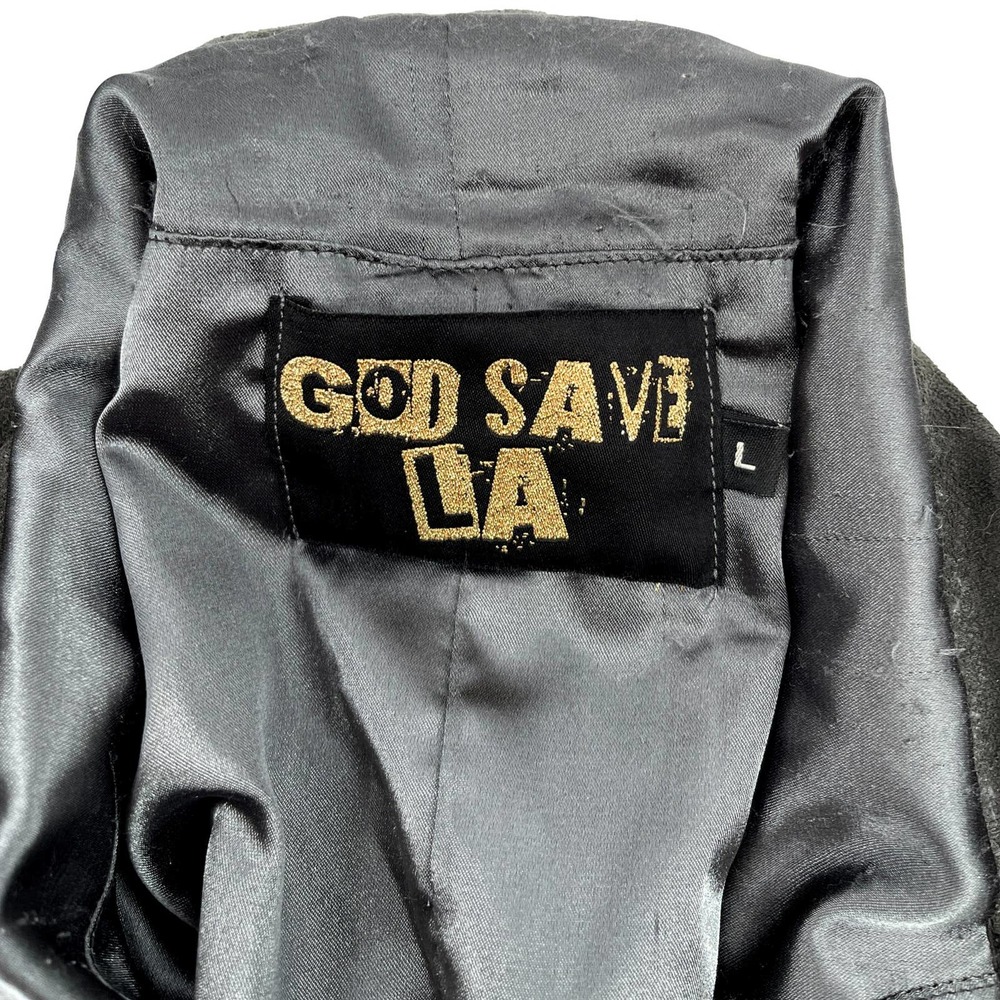 God Save LA Vegan Suede Moto Style Jacket Size Large EUC - Picture 2 of 7
